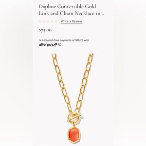 Daphne Convertible Gold Link and Chain Necklace in Coral Pink Mother-of-Pearl